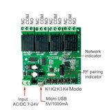 Maxbell 4CH Smart Switch Module DIY 433mhz Wireless Remote Control for Alexa Google with Remote Control