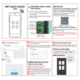 Maxbell 4CH Smart Switch Module DIY 433mhz Wireless Remote Control for Alexa Google with Remote Control