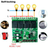 Maxbell 4CH Smart Switch Module DIY 433mhz Wireless Remote Control for Alexa Google with Remote Control
