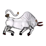 Maxbell Bull Shape Whiskeys Decanter Transparent Glass Wine Botle for Bar Dining 2L