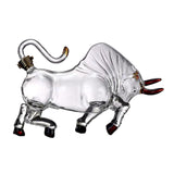 Maxbell Bull Shape Whiskeys Decanter Transparent Glass Wine Botle for Bar Dining 2L
