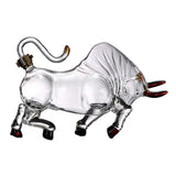 Maxbell Bull Shape Whiskeys Decanter Transparent Glass Wine Botle for Bar Dining 2L