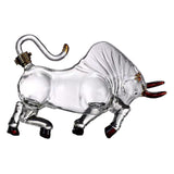 Maxbell Bull Shape Whiskeys Decanter Transparent Glass Wine Botle for Bar Dining 2L