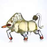 Maxbell Bull Shape Whiskeys Decanter Transparent Glass Wine Botle for Bar Dining 2L