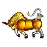 Maxbell Bull Shape Whiskeys Decanter Transparent Glass Wine Botle for Bar Dining 2L