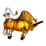 Maxbell Bull Shape Whiskeys Decanter Transparent Glass Wine Botle for Bar Dining 2L