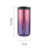 Maxbell Coffee Mug Hot and Cold Drinks Leak-proof Vacuum Traveling Mug Reusable Gradient purple