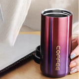 Maxbell Coffee Mug Hot and Cold Drinks Leak-proof Vacuum Traveling Mug Reusable Gradient purple