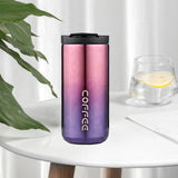 Maxbell Coffee Mug Hot and Cold Drinks Leak-proof Vacuum Traveling Mug Reusable Gradient purple