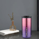 Maxbell Coffee Mug Hot and Cold Drinks Leak-proof Vacuum Traveling Mug Reusable Gradient purple