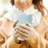 Maxbell 500ml Hot Water Bottle & Cover Leakproof High Density Winter Hand Warmer Blue