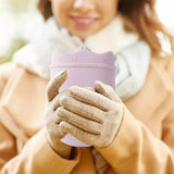 Maxbell 500ml Hot Water Bottle & Cover Leakproof High Density Winter Hand Warmer Pink