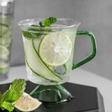 Maxbell 300ML Glass Mug Heat-Resistant Coffee Cup for Hot Beverages Office Green
