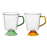 Maxbell 300ML Glass Mug Heat-Resistant Coffee Cup for Hot Beverages Office Green