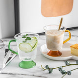 Maxbell 300ML Glass Mug Heat-Resistant Coffee Cup for Hot Beverages Office Green