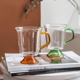 Maxbell 300ML Glass Mug Heat-Resistant Coffee Cup for Hot Beverages Office Green