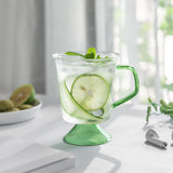 Maxbell 300ML Glass Mug Heat-Resistant Coffee Cup for Hot Beverages Office Green