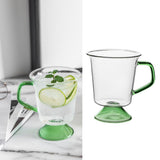 Maxbell 300ML Glass Mug Heat-Resistant Coffee Cup for Hot Beverages Office Green