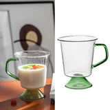 Maxbell 300ML Glass Mug Heat-Resistant Coffee Cup for Hot Beverages Office Green
