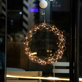 Maxbell Metal Circle Lights Round Fairy Lights for Home Decor Rose Golden
