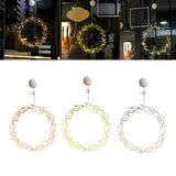 Maxbell Metal Circle Lights Round Fairy Lights for Home Decor Rose Golden
