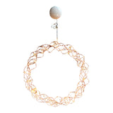 Maxbell Metal Circle Lights Round Fairy Lights for Home Decor Rose Golden