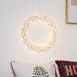 Maxbell Metal Circle Lights Round Fairy Lights for Home Decor Rose Golden