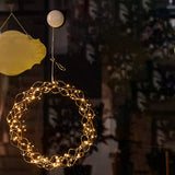 Maxbell Metal Circle Lights Round Fairy Lights for Home Decor Rose Golden