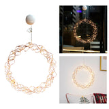 Maxbell Metal Circle Lights Round Fairy Lights for Home Decor Rose Golden