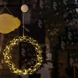 Maxbell Metal Circle Lights Round Fairy Lights for Home Decor Golden