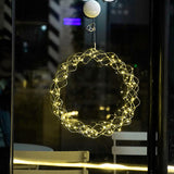 Maxbell Metal Circle Lights Round Fairy Lights for Home Decor Golden