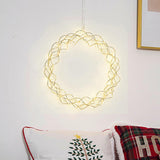 Maxbell Metal Circle Lights Round Fairy Lights for Home Decor Golden