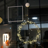 Maxbell Metal Circle Lights Round Fairy Lights for Home Decor Silver