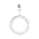 Maxbell Metal Circle Lights Round Fairy Lights for Home Decor Silver