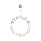 Maxbell Metal Circle Lights Round Fairy Lights for Home Decor Silver