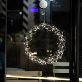 Maxbell Metal Circle Lights Round Fairy Lights for Home Decor Silver