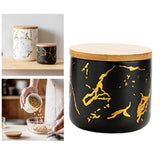 Maxbell Modern Ceramic Sugar Bowl Airtight Lids Sugar Dispenser for Home Kitchen Black S