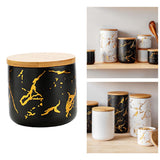 Maxbell Modern Ceramic Sugar Bowl Airtight Lids Sugar Dispenser for Home Kitchen Black S