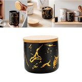 Maxbell Modern Ceramic Sugar Bowl Airtight Lids Sugar Dispenser for Home Kitchen Black S