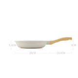 Maxbell Nonstick Frying Pan Stone White with Handle Granite Coating for Kitchen Diameter 24cm