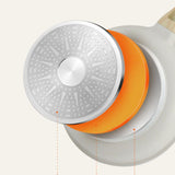 Maxbell Nonstick Frying Pan Stone White with Handle Granite Coating for Kitchen Diameter 24cm