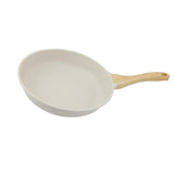 Maxbell Nonstick Frying Pan Stone White with Handle Granite Coating for Kitchen Diameter 24cm
