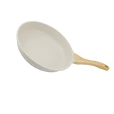 Maxbell Nonstick Frying Pan Stone White with Handle Granite Coating for Kitchen Diameter 24cm