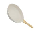 Maxbell Nonstick Frying Pan Stone White with Handle Granite Coating for Kitchen Diameter 24cm