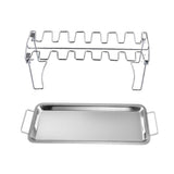 Maxbell Chicken Leg Wing Grill Rack Roaster Rack Grill Stand for Outdoor Party with pan