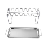 Maxbell Chicken Leg Wing Grill Rack Roaster Rack Grill Stand for Outdoor Party with pan