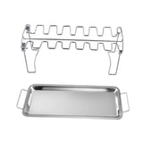 Maxbell Chicken Leg Wing Grill Rack Roaster Rack Grill Stand for Outdoor Party with pan