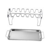 Maxbell Chicken Leg Wing Grill Rack Roaster Rack Grill Stand for Outdoor Party with pan