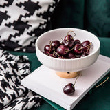 Maxbell Ceramic Fruit Plate Round Display Reusable Stand for Countertop Buffet Cake 6 inch