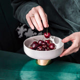 Maxbell Ceramic Fruit Plate Round Display Reusable Stand for Countertop Buffet Cake 6 inch
